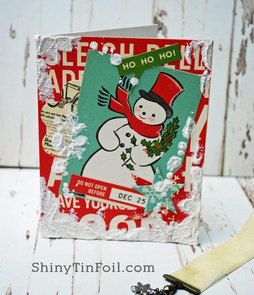 DAy Three Snowman Card Distress Grit Paste Grunge Technique